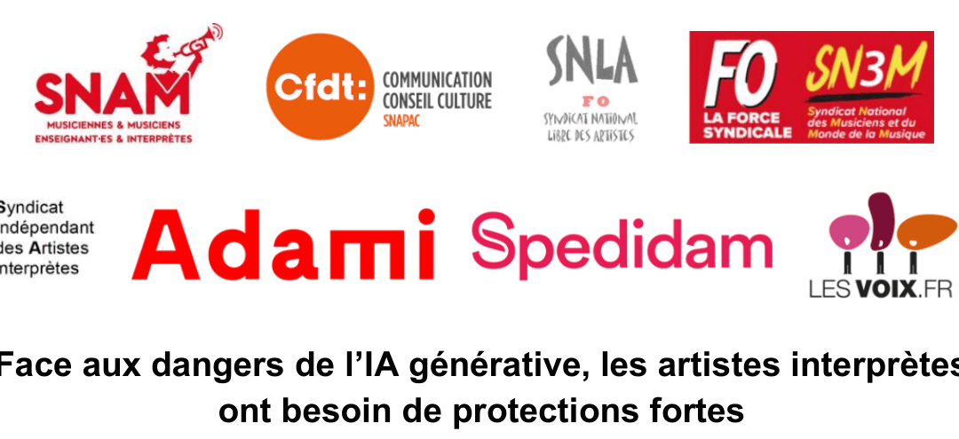  Face aux dangers de l’IA générative, les artistes interprètes ont besoin de protections fortes 